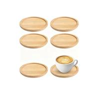 6 Piezas Posavasos De Bambú, 10 Cm Posavasos Madera, Redondo Posavaso De Madera para Velas, Posavaso De Madere para Bebidas, Adecuado para Bebidas Frías Y Calientes, Copas De Vino