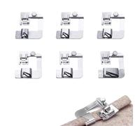 6 Piezas Prensatelas Accesorios para Máquina de Coser, Pies Prensatelas Dobladillos Pie Enrollado Enrollado Dobladillo Ancho 3/8J 4/8 5/8 6/8 7/8 8/8mm Compatible con Janome Toyota Brother