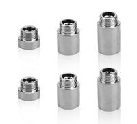 6 Piezas Prolongación de Grifo 1/2 Pulgada, Extensión de Grifo Accesorios Roscado Acero Inoxidable Tubo de Extensión para Instalación Calefacción y Agua Potable