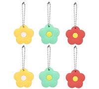 6 Piezas Protector de Llaves de Silicona Forma de Flor, Grande | Organiza y Protege, Fácil Identificación Portátil, Cubre Llaves de Casa y Acceso Estilo Aleatorio