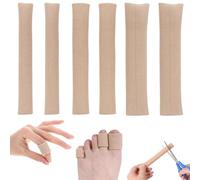 6 Piezas Protector Dedos Pie, 15cm Tubos de Dedo de Pie de Silicona, 3 Tamaños Vendaje de Tubo de Protección, Protector de Almohadilla de Gel Suave Cortables para Eliminar Callos Ampollas (S, M, L)