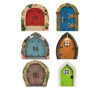 6 Piezas Puerta De Jardín En Miniatura, Puerta De Hadas, Mini Puerta Decorativa De Jardín, Puerta Decorativa De Madera para Exteriores, Mini Puerta De Jardín De Hadas