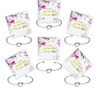 6 Piezas Pulsera de Dama de Honor Brazalete de Nudo con Tarjetas de Dama de Honor I Can't Tie The Knot Without You(Oro Rosa)