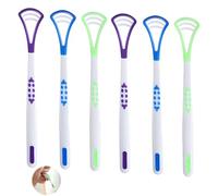 6 Piezas Rascador de Lengua, Limpiador de Lengua Limpiador Lingual Tongue Scraper Cepillo para Lengua 2 en 1 Limpiador Lingual para Adultos y Niños para Reduce el Mal Aliento Mejora tu Higiene Bucal