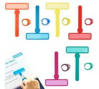 6 Piezas Rastreadores de lectura para niños, Herramientas de dislexia para niños, bandas de lectura guiadas por los dedos con anillos de dedo, bandas de lectura resaltadas, marcadores para la lectura