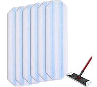 6 Piezas Recambio Fregona Compatible con Vileda H2PrO y O-Cedar H2PrO Mopa Plana Flat Mop Paños Microfibra Almohadilla de Repuesto Lavables y Reutilizables Refills Cloths para Todos los Suelos Duros