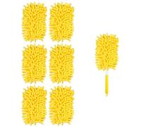 6 Piezas Recambios de Plumero, Microfibra Recambios de Plumero para Swiffer Recambio de Plumero 360 Plumeros de Mano para Limpieza Compatible con Swiffer (Amarillo)
