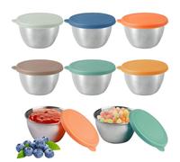 6 Piezas Recipientes para Salsas 80ml Herméticos Reutilizables y Lavavajillas Ligero Pequeñas Tarros de Acero Inoxidable con Tapas de Silicona Coloridas Ideales para Salsas, Dips y Condimentos