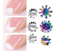 6 piezas recortador bordes acero inoxidable plantillas uñas francesas coloridas herramienta bricolaje manicura suministros profesionales 150 caracteres