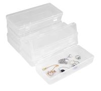 6 Piezas Rectangulares de Plástico Transparente Contenedores de Almacenamiento,15.5x6.5x3 cm Almacenamiento de Cuentas de Plástico,para Píldoras,Cuentas Pequeñas,Artículos de Joyería y Manualidades