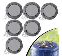 6 Piezas Red de Barril de Lluvia,Red para Depósito de Agua de Lluvia con Cuerda de Tracción,60cm Barril de Lluvia Redonda Red de Protección,Depositos Agua de Recogida Protectora Red