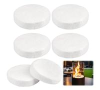 6 Piezas Redondas 8x8x2 cm Esponja Bioetanol, Reutilizables Algodon de Combustion, Fibra Cerámica Refractaria para Chimeneas de Bioetanol, Chimeneas de Mesa Gel para Interiores y Quemadores de Etanol
