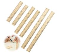6 piezas regla de madera 15 cm 20 cm 30 cm regla de madera regla pequeña regla de costura de escuela primaria escala para manualidades escolares, regla