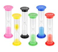 6 Piezas Reloj Arena, Reloj de Arena Temporizador, Relojes de Arena Colorido, 30s/1min/2min/3min/5min/10min, para Niños Que Se Cepillan Los Dientes, Escuela, Oficina, Hogar, Cocina