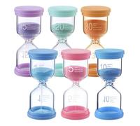 6 Piezas Reloj de Arena Colorido - 1/5/10/15/20/30 Minutos - Para Medir el Tiempo en la Vida de los Niños, Aprendizaje y Juego
