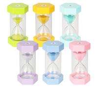 6 Piezas Reloj de Arena,Colorido Relojes de Arena,Temporizador de Color 1/3/5/10/15/30 Minutos, Adecuado para Cocina, Hogar, Vida Infantil, Temporizador de Juegos