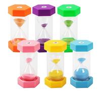 6 Piezas Reloj de Arena,Colorido Relojes de Arena,Temporizador de Color 3/10/30/15/45/60 Minutos，Adecuado para Cocina, Familia, Vida Infantil, Tiempo de Juego, Regalos creativos