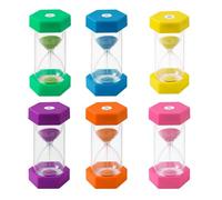 6 Piezas Reloj de Arena,Colorido Relojes de Arena,Temporizador de Color 5, 10, 20, 30, 45, 60 Minutos, Adecuado para Cocina, Hogar, Vida Infantil, Temporizador de Juegos