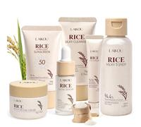 6 Piezas Rice Skincare Kit Mujer con Limpiador, Tónico, Sérum, Contorno de Ojos, Crema Hidratante, Protector solar, Arroz Set de Skincare Facial para Todo Tipo de Piel