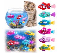 6 Piezas Robot Fish, Juguetes para Gatos Peces Artificiales Movimiento | Peces Electrónicos con Luces LED, Peces de Juguete Juguetes Piscina, Juguetes Gatos para la Piscina, Acuario, Bañera