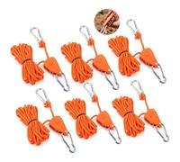 6 Piezas Rope 4 M, Cuerdas Tensoras Trinquete Reflectante 4 MM, Gancho para Cuerda Carraca Ajustable, Trinquete con Gancho, para Aire Libre, Hacer Senderismo