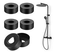 6 Piezas Roseta de Cubierta Negra, Cubierta de Tubo de Grifo, Ø 25 mm Embellecedor Radiador Grifo Cubre Rosetas de Acero Inoxidable, Embellecedor Grifos para VáLvula de Grifo de Ducha de Tubería