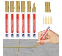 6 Piezas Rotulador de Lechada para Juntas Bolígrafo para Azulejos Bolígrafo para Restaurar con 6 Punta de Repuesto Lápiz para Juntas Tile Grout pen para Lechada de Pared Piso Baños (Caqui)