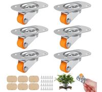 6 Piezas Ruedas Pequeñas Pivotantes para Muebles con Tornillos, 12mm Ruedas para Muebles Pequeñas Pueden Girar 360°, Mini Ruedas de Goma Silenciosas con Autoadhesivas pour Petits Meubles