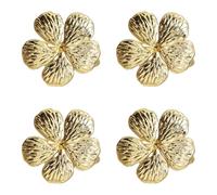 6 Piezas Servilleteros Decorativos de Flores Dorados de Aleación