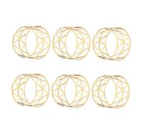 6 Piezas Servilleteros Elegantes Dorados de Aleación