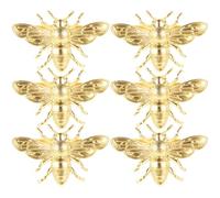 6 Piezas Servilleteros Metálicos de Abeja Dorados