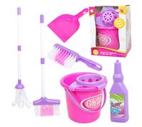 6 Piezas/Set de Limpieza para niños pequeños Jugues de plástico Toy Pequeño Escoba y ciclomotor para el hogar, Finge Play niñas y niños