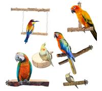 6 piezas/set de madera para pájaros ramas versátiles para la comodidad de los pájaros y el entretenimiento, fácil de limpiar, adecuado para criadores de aves, perchas para loros, soporte para pájaros