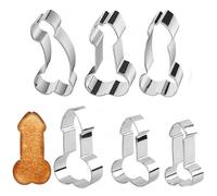 6 Piezas Set de Moldes para Galletas de Acero Inoxidable, Cortadores de Galletas en Forma de Pene, Moldes Galletas Duraderos para San Valentín, Fiestas con Amigos, Cumpleaños y DIY
