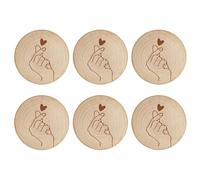 6 piezas simples de madera redonda para nevera, abridor de botellas, imán para nevera, lata de cerveza, regalo de boda, lata de cerveza redonda pequeña