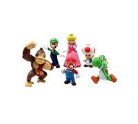 (6 piezas sin caja) 6 unids/set Super Mario Bros PVC figuras de acción de juguete muñecos modelo set Luigi Yoshi