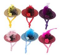 6 Piezas Sombrero de Gallina para Loro, Ajustable | Pp y Tela, para Gallinas y Loros, Ocasión Especial y Fiestas, Diseño Único sin Irritar la Piel