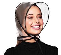 6 Piezas Sombrero de Lluvia con Parasol Transparente Impermeable Lluvia Bufanda Proteger el Cabello Estilo Plástico Lluvia Sombrero Mujer Damas Impermeable