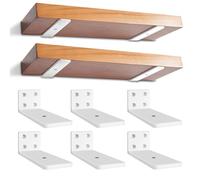 6 Piezas Soporte Estanteria Pared, 10cm Resistentes Escuadras Para Estanterias, Soporte Baldas Pared Industrial con Tornillos para DIY | Aala de Estar | Dormitorio | Baño (Blanco)