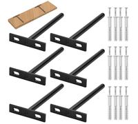 6 Piezas Soporte Estanteria Pared,128mm/5 Pulgadas Soportes Invisibles para Estantes de Pared,Soportes de Estantería Flotante Invisible con Tornillos,Soporte Baldas Pared,Soporte Oculto para Estantes