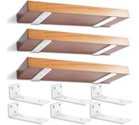 6 Piezas Soporte Estanteria Pared, 15cm Escuadras Metalicas Invisibles, Soporte Balda Flotante Pared, Soportes En L de Metal Resistente En Pared con Tornillos (Blanco) 6in