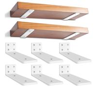 6 Piezas Soporte Estanteria Pared, 15cm Resistentes Escuadras Para Estanterias, Soporte Baldas Pared Industrial con Tornillos para DIY | Aala de Estar | Dormitorio | Baño (Blanco)