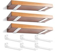 6 Piezas Soporte Estanteria Pared, 25cm Escuadras Metalicas Invisibles, Soporte Balda Flotante Pared, Soportes En L de Metal Resistente En Pared con Tornillos (Blanco) 10in