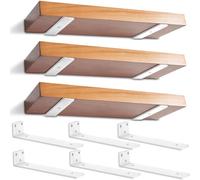 6 Piezas Soporte Estanteria Pared, 30cm Escuadras Metalicas Invisibles, Soporte Balda Flotante Pared, Soportes En L de Metal Resistente En Pared con Tornillos (Blanco) 12in
