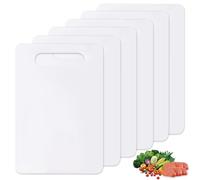 6 Piezas Tablas de Cortar en Plástico, 29x19cm Tablas de Corte Plástico | Antibacterianas, Blanco Tabla de Corte, Tabla Cortar Cocina para Frutas, Carnes, Verduras, Apta para Lavavajillas