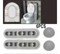 6 piezas * Tapa de inodoro * Plástico * Antideslizante * Junta Asiento de inodoro Amortiguadores a prueba