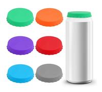 6 Piezas Tapa de Lata de Bebidas, Tapas de Latas de Silicona, Reutilizables Tapa para Latas de Refresco, Tapa Latas Refresco, Tapa para Latas de Bebida Adecuadas para Coca-Cola, Refrescos, Cerveza