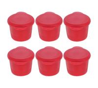 6 Piezas Tapón de Silicona para Botella de Vino Reutilizable Rojo | Cierre Hermético de Silicona, Apertura Clic, para Viaje y Exterior, Uso en Cocina, Color Rojo