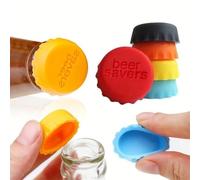 6 Piezas Tapón de Silicona para Botellas de Cerveza y Vino, Colores Reutilizables Con Forma de Corona para Bebidas en Botellas de Cristal
