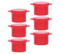 6 Piezas Tapón Hermético de Silicona para Vino Tinto, Rojo | Cierre Portátil para Casa, Viajes y Picnic, Apertura Fácil Clic, Uso Exterior y Formato Compacto